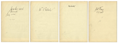 Nuremberg Book Signed by 18 Nazi War Criminals During the WWII Nuremberg Trials -- Includes Signatures by Goring, Donitz, Streicher & Speer, and Also Two ID Cards by U.S. Guard Who Acquired Signatures